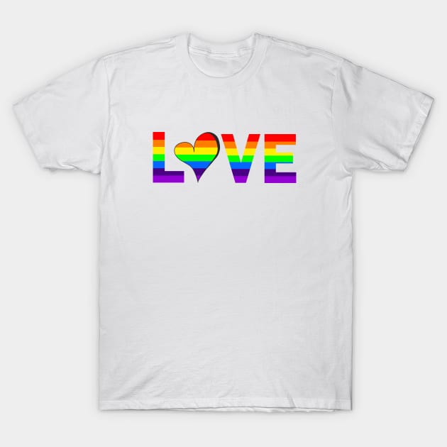 Rainbow Love with Big Heart For Cheerful Loving Gift T-Shirt by tnts